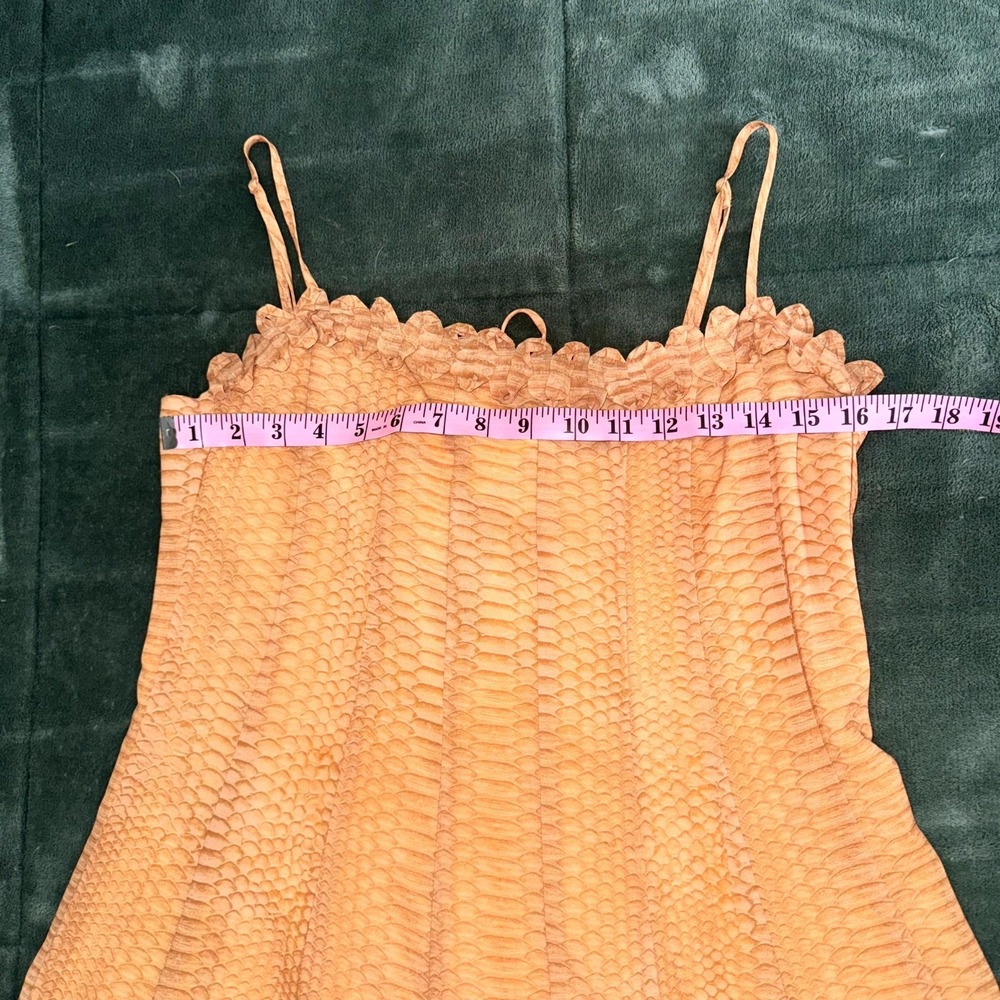 H&M Edition Strappy Chiffon Dress Womens XS Orange/Tan Sleeveless Sundress - Picture 6 of 9
